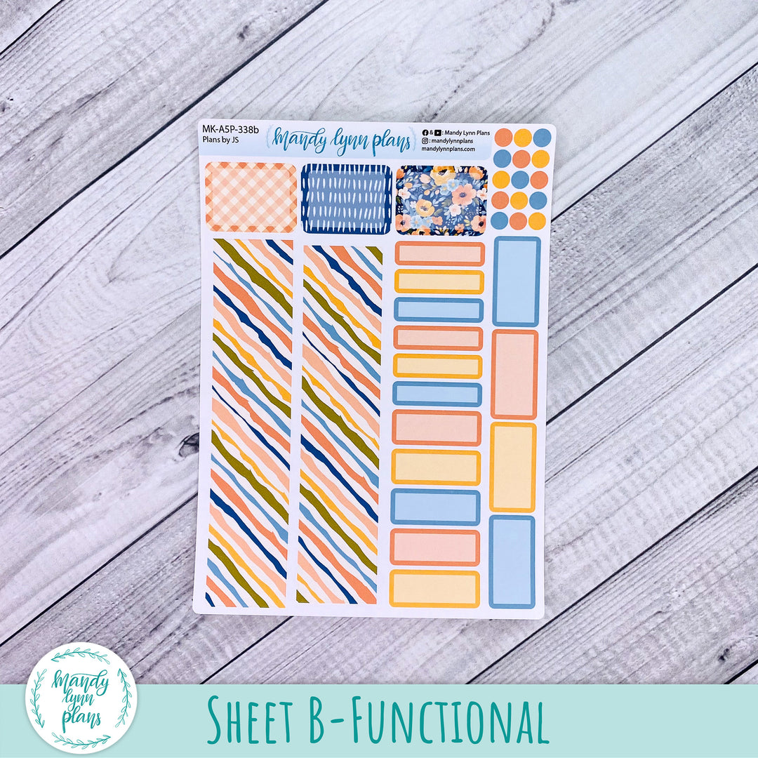 Any Month Plans by Just Scribble Monthly Kit || Navy Bold Bloom || MK-A5P-338