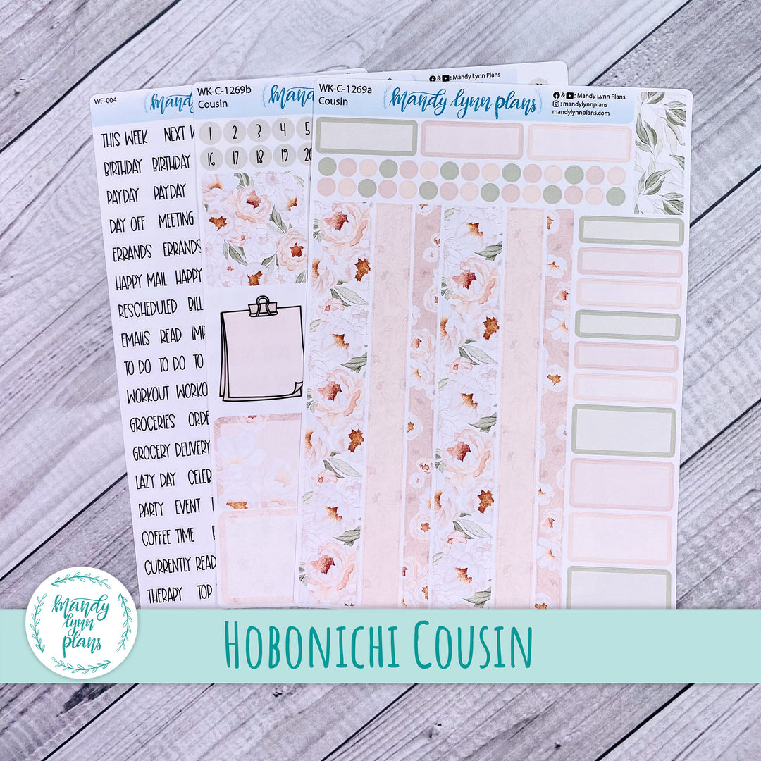 Hobonichi Cousin Weekly Kit || Peonies || WK-C-1269