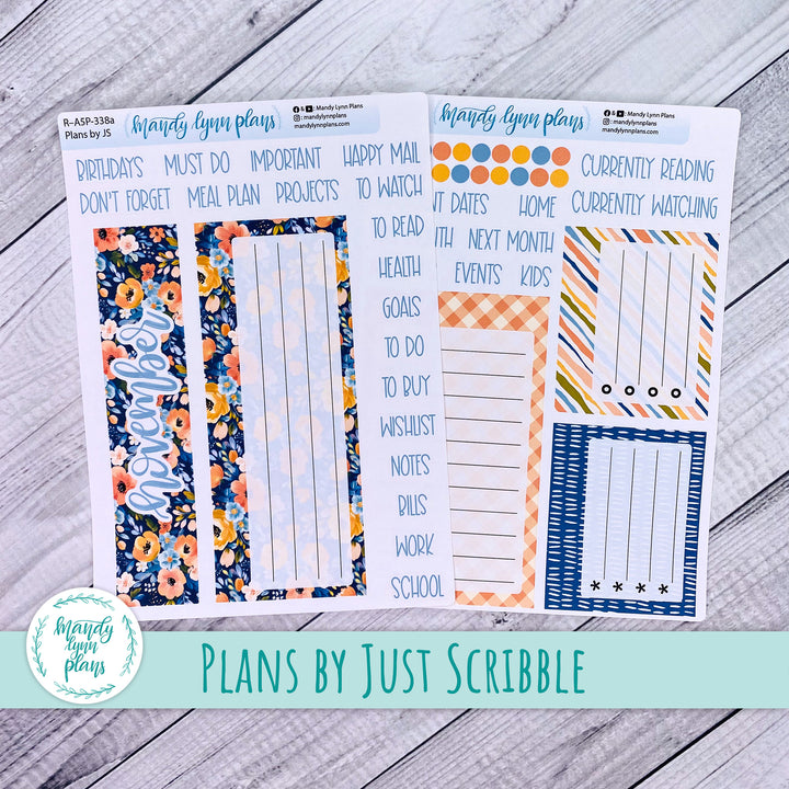 November Plans by Just Scribble Dashboard || Navy Bold Bloom || R-A5P-338