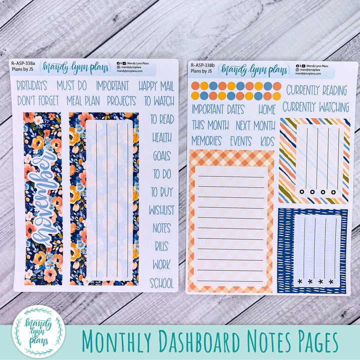 November Plans by Just Scribble Dashboard || Navy Bold Bloom || R-A5P-338