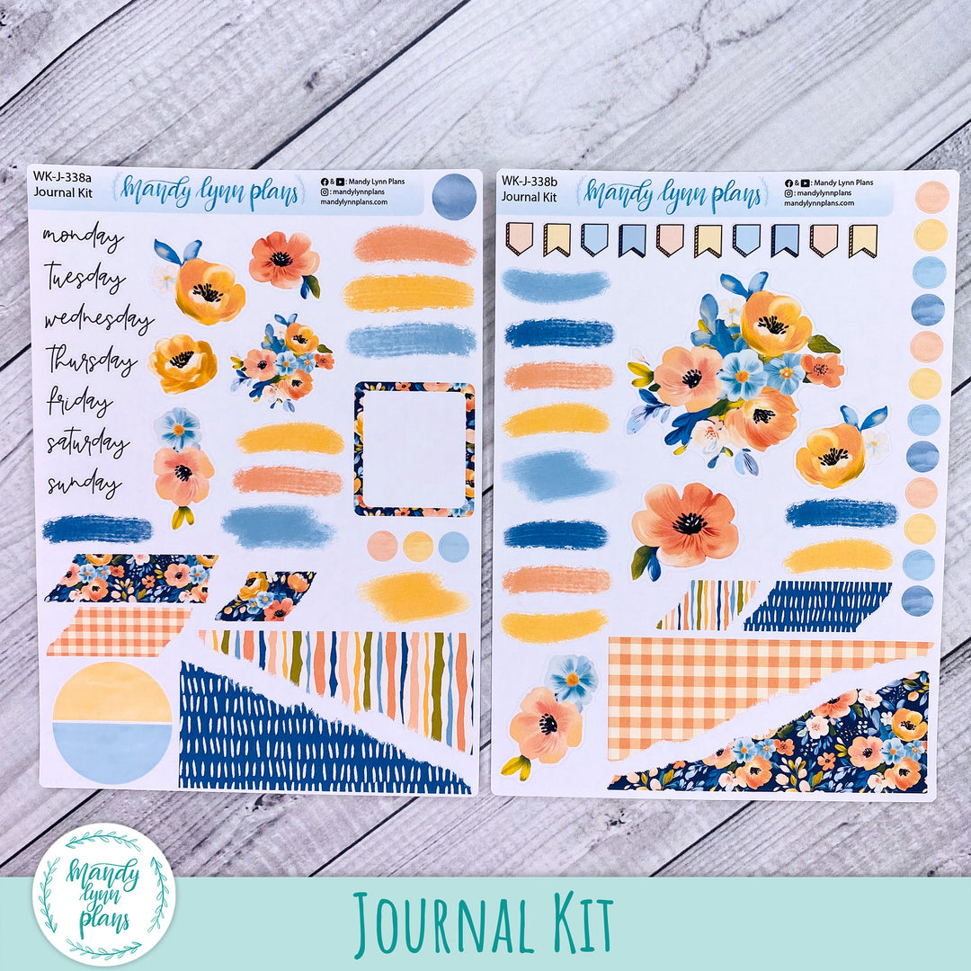 Navy Bold Bloom Journal Kit || WK-J-338