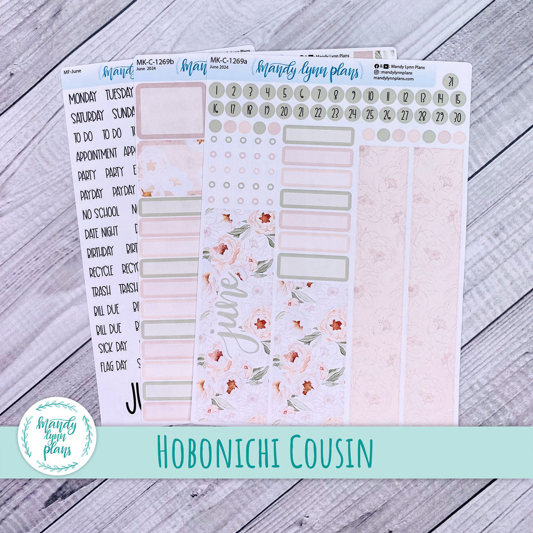 Hobonichi Cousin June 2024 Monthly || Peonies || MK-C-1269