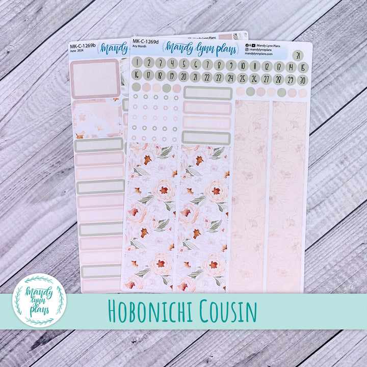 Any Month Hobonichi Cousin Monthly Kit || Peonies || MK-C-1269