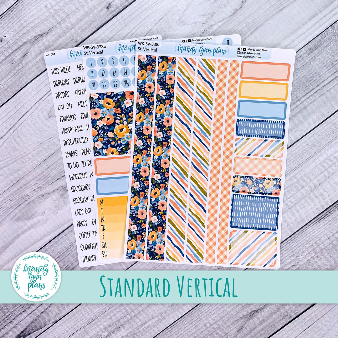 Standard Vertical Weekly Kit || Navy Bold Bloom || WK-SV-338