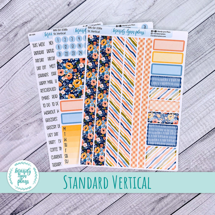 Standard Vertical Weekly Kit || Navy Bold Bloom || WK-SV-338