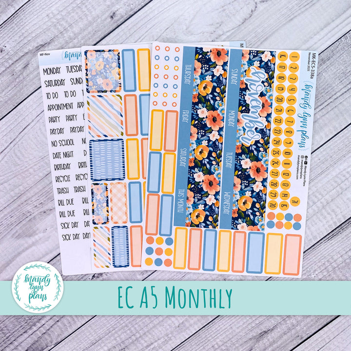 EC A5 November Monthly Kit || Navy Bold Bloom || MK-EC5-338