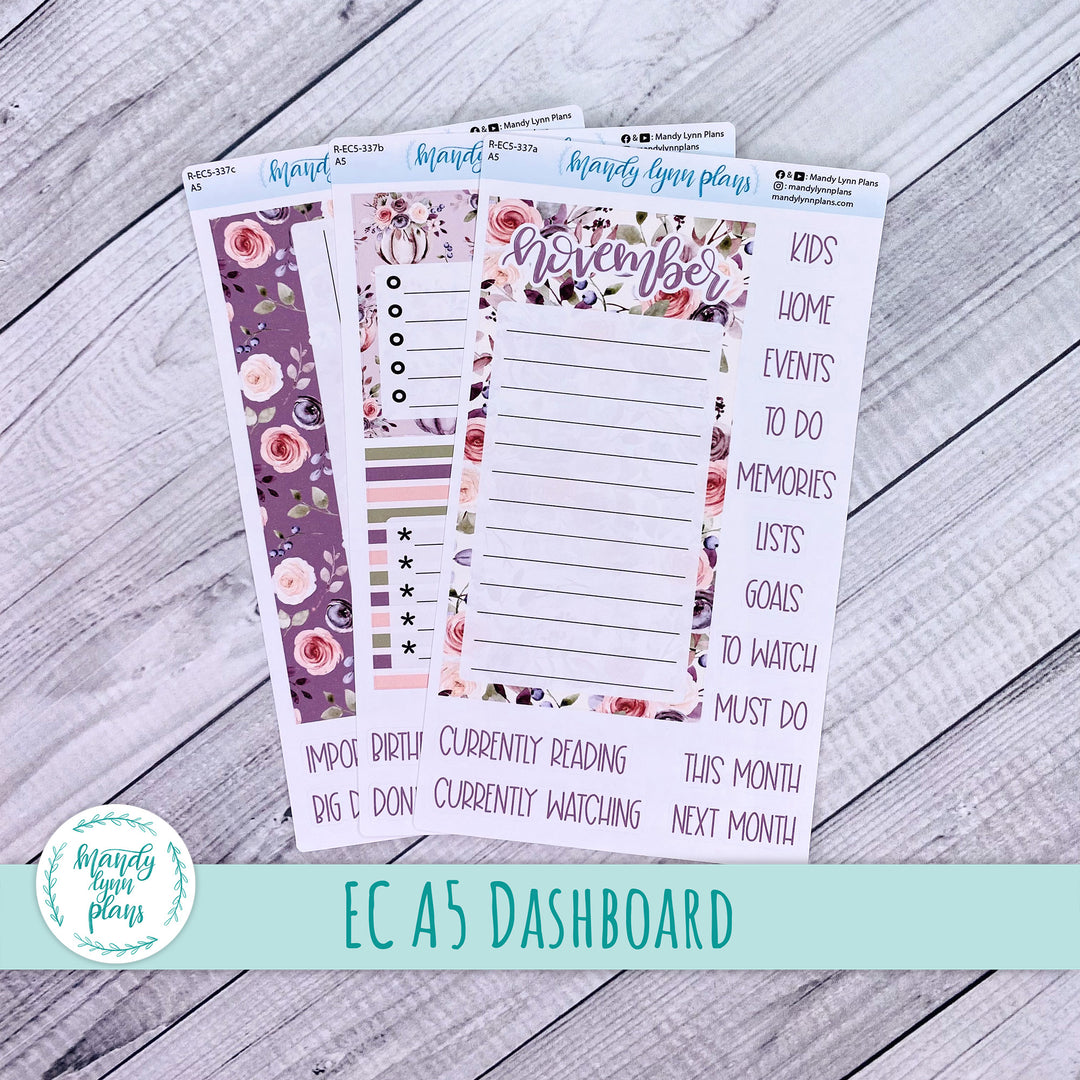 November EC A5 Dashboard Kit || Autumn Floral || R-EC5-337