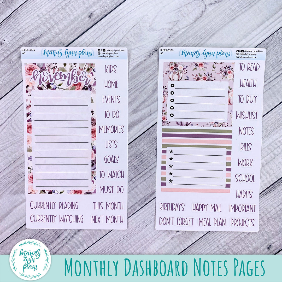 November EC A5 Dashboard Kit || Autumn Floral || R-EC5-337