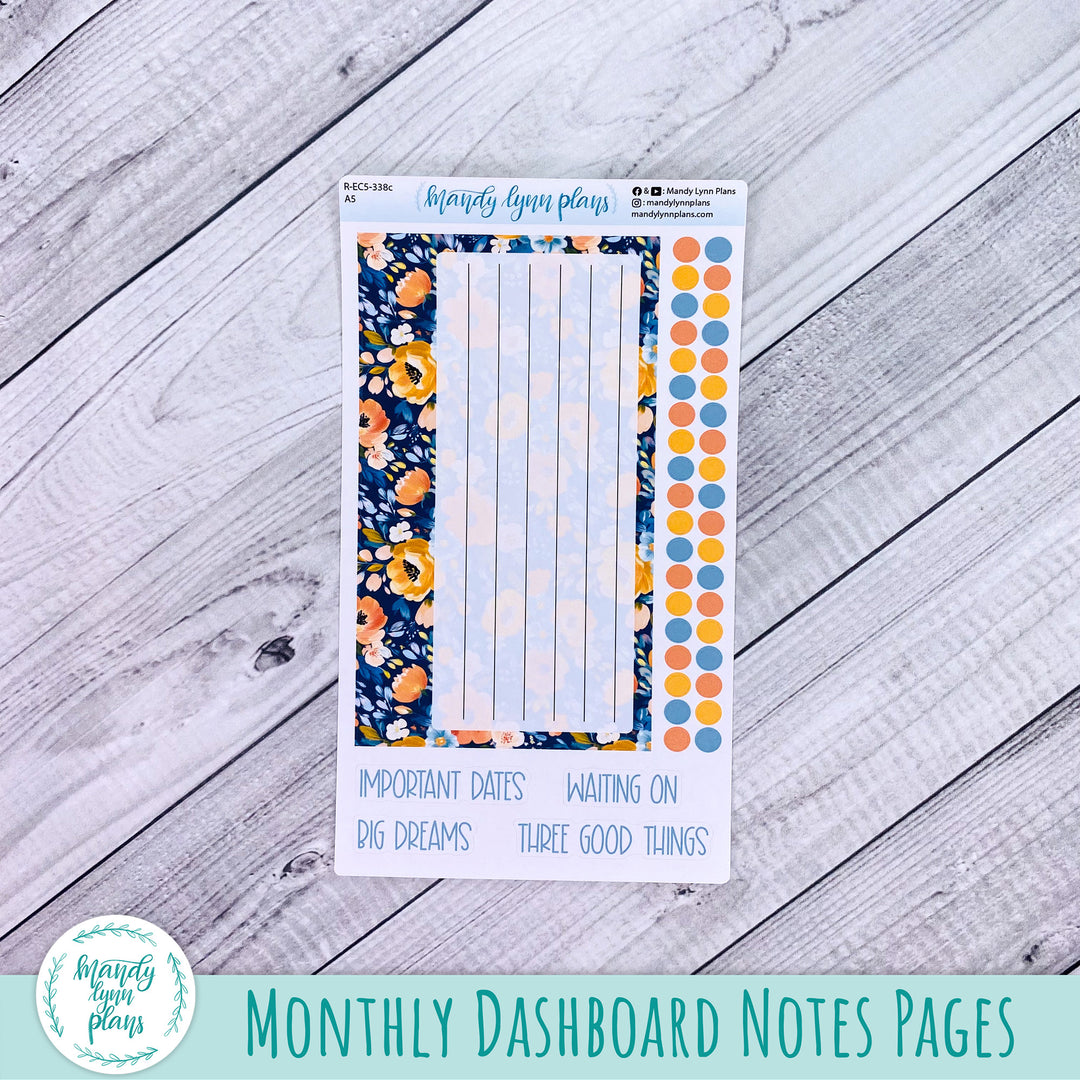 November EC A5 Dashboard Kit || Navy Bold Bloom || R-EC5-338