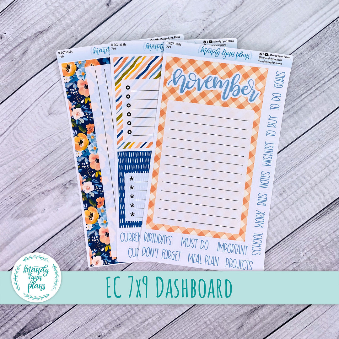 November EC 7x9 Dashboard Kit || Navy Bold Bloom || R-EC7-338
