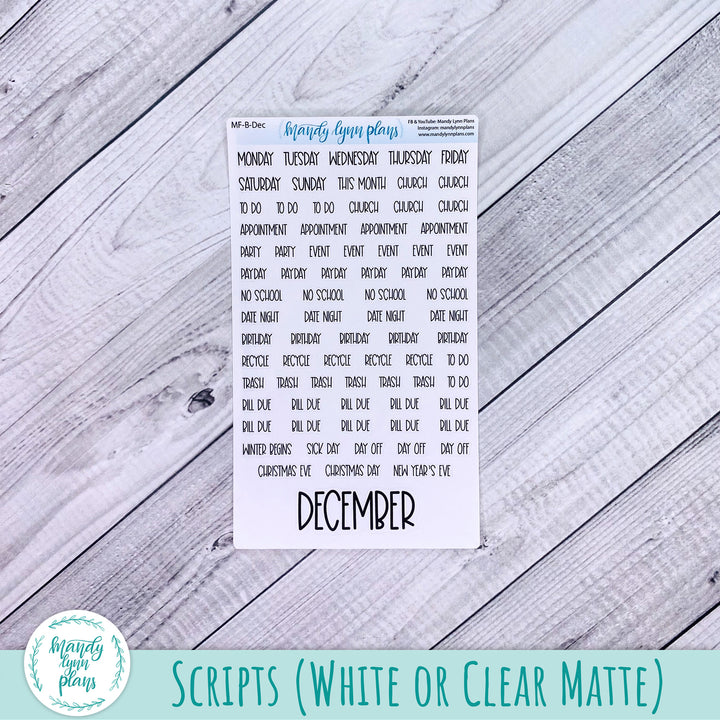 December 2025 Common Planner Monthly Kit || Winter Blues || 341