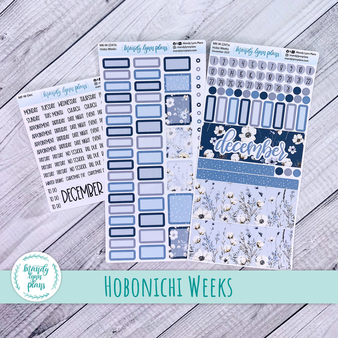 Hobonichi Weeks December 2025 Monthly Kit || Winter Blues || MK-W-2341