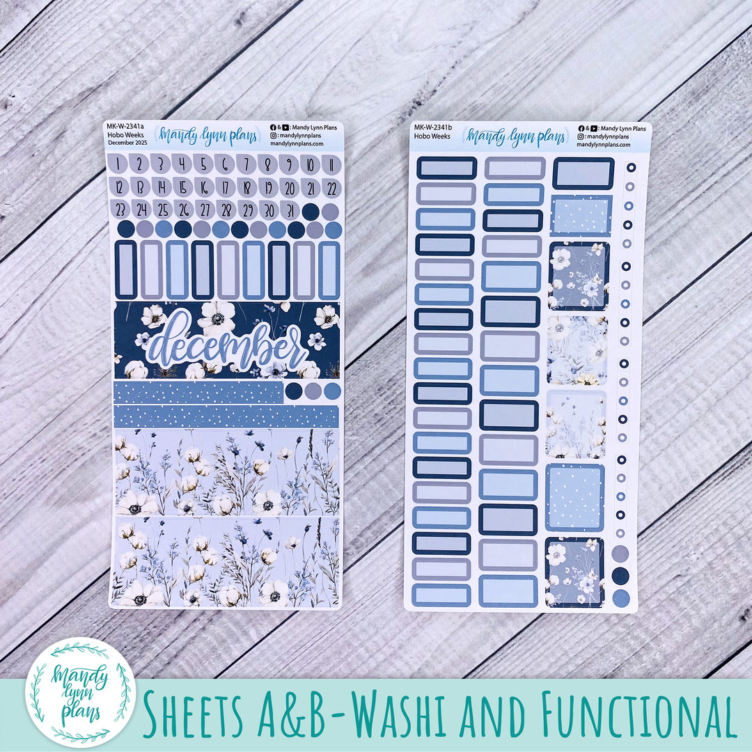 Hobonichi Weeks December 2025 Monthly Kit || Winter Blues || MK-W-2341