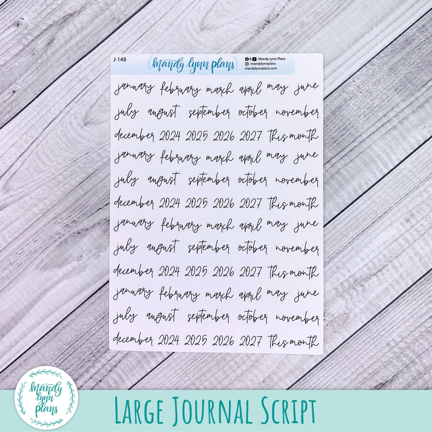Years Script Months and Years 2024, 2025, 2026, 2027 Scripts || 148 – Mandy Lynn Plans