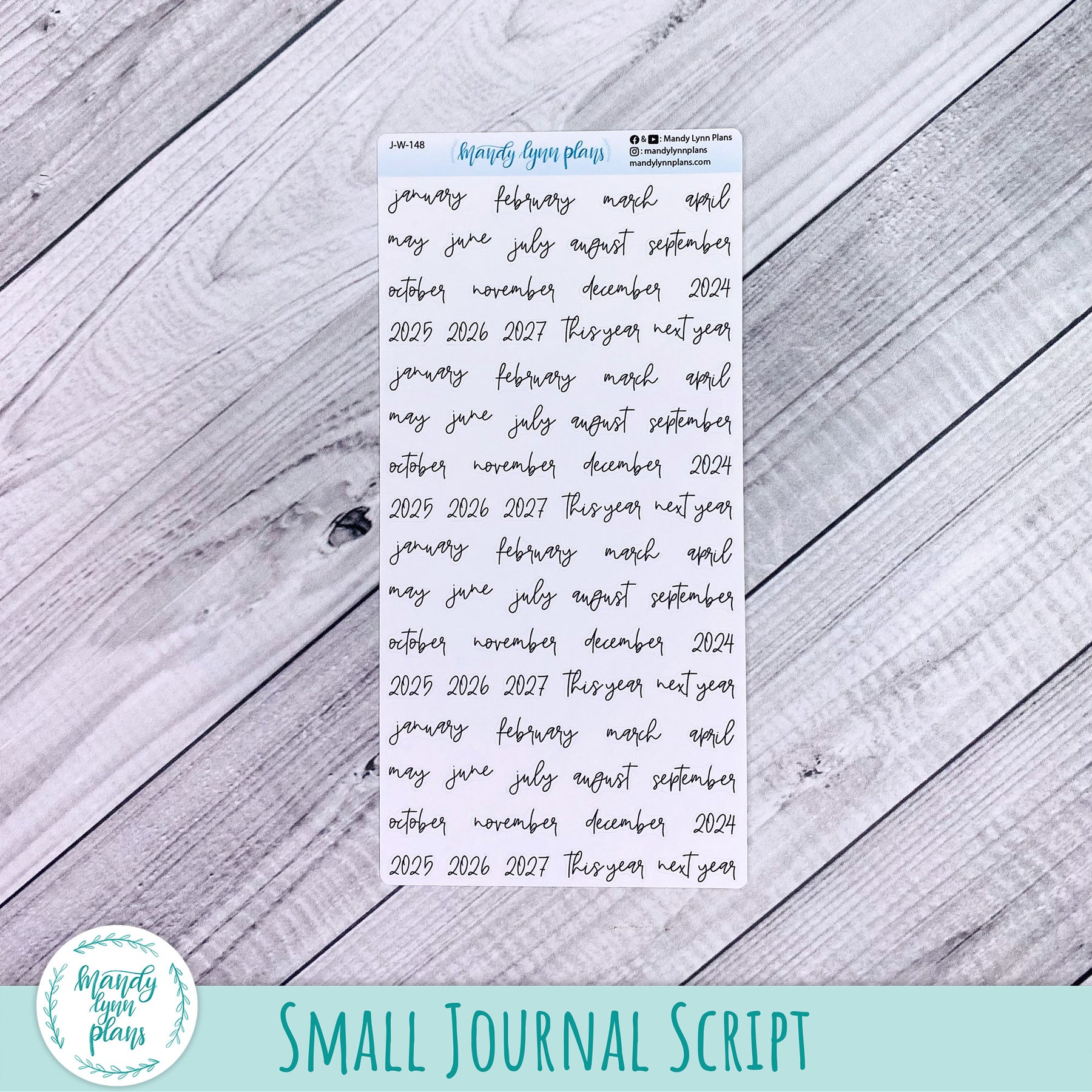 Years Script Months and Years 2024, 2025, 2026, 2027 Scripts || 148 – Mandy Lynn Plans