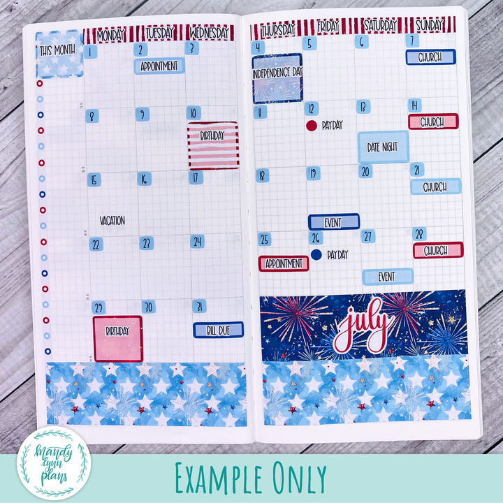 July 2024 Common Planner Monthly Kit || Stars and Stripes || 271