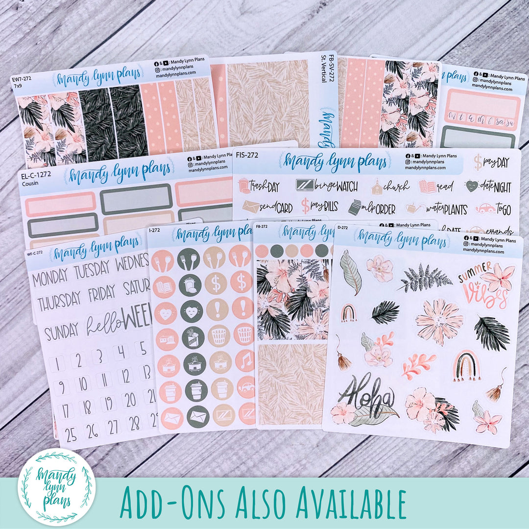 July Hobonichi Cousin Dashboard || Hibiscus Blooms || R-1272