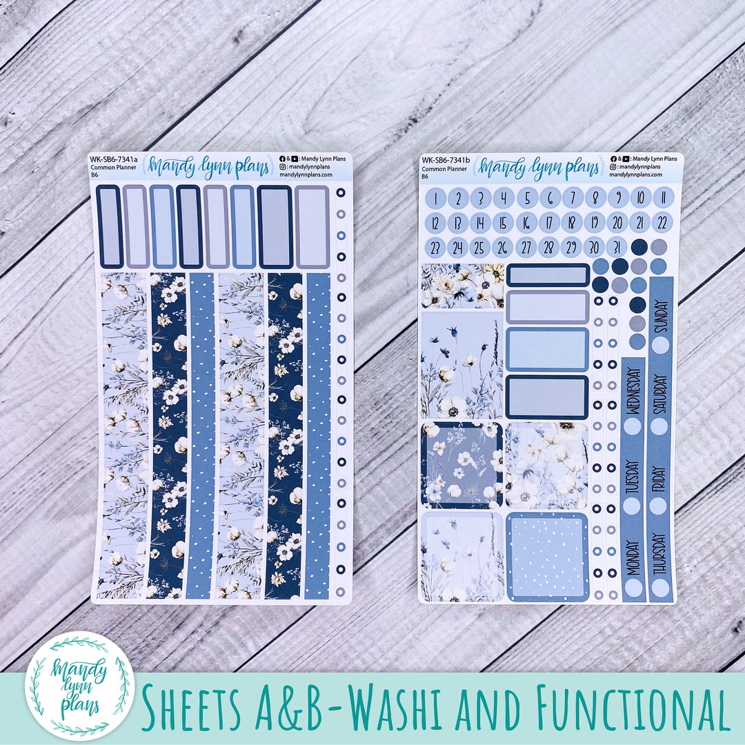 A5, B6, N1 & N2 Common Planner Weekly Kit || Winter Blues || 341