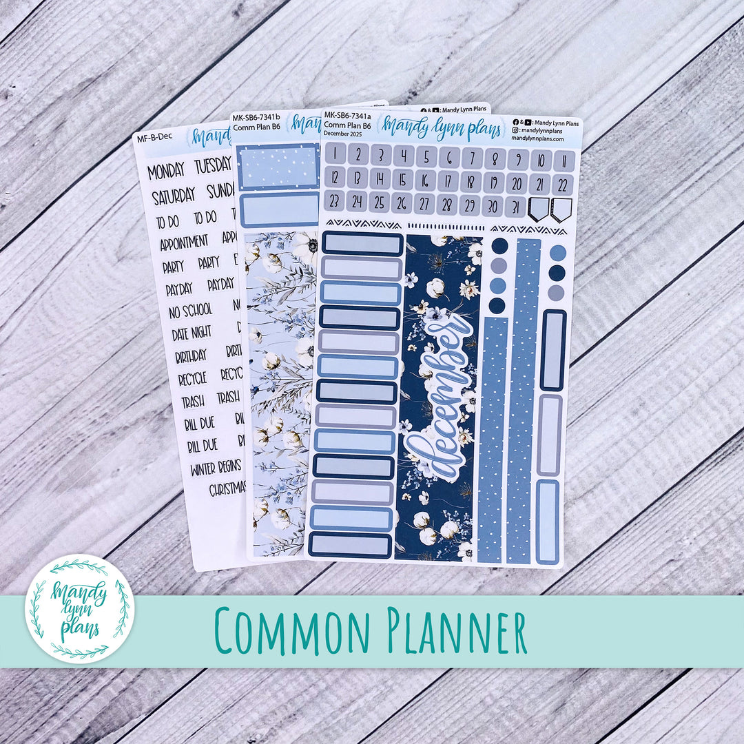 December 2025 Common Planner Monthly Kit || Winter Blues || 341
