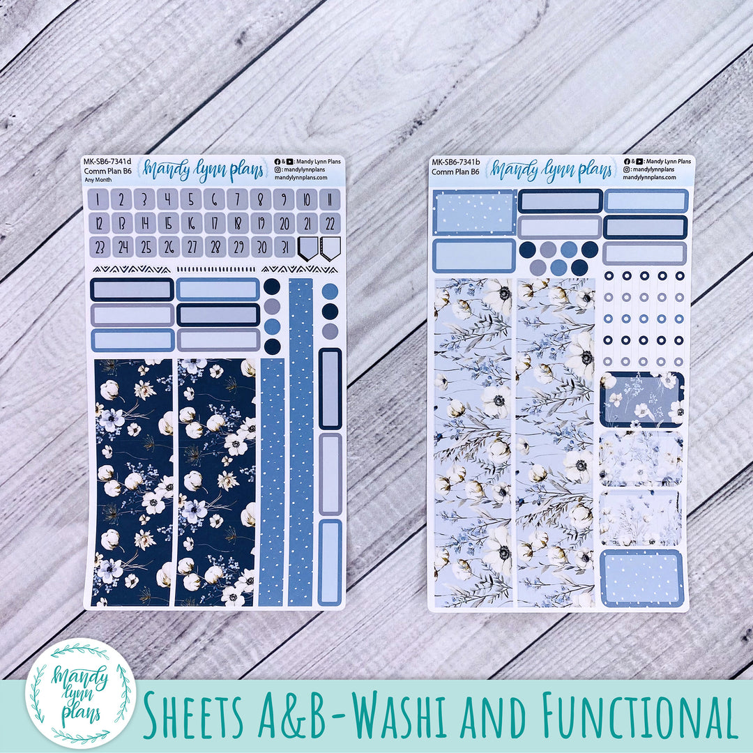 Any Month Common Planner Monthly Kit || Winter Blues || 341
