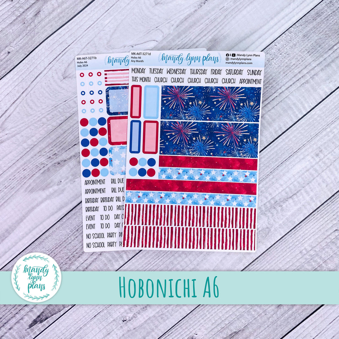 Any Month Hobonichi A6 Monthly Kit || Stars and Stripes || MK-A6T-3271