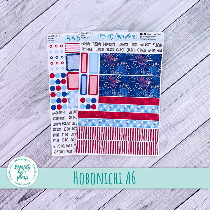 Any Month Hobonichi A6 Monthly Kit || Stars and Stripes || MK-A6T-3271