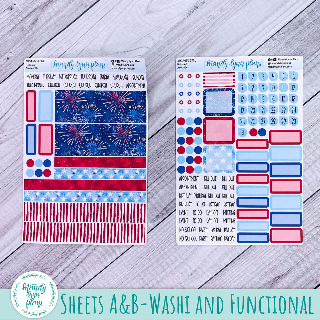 Any Month Hobonichi A6 Monthly Kit || Stars and Stripes || MK-A6T-3271