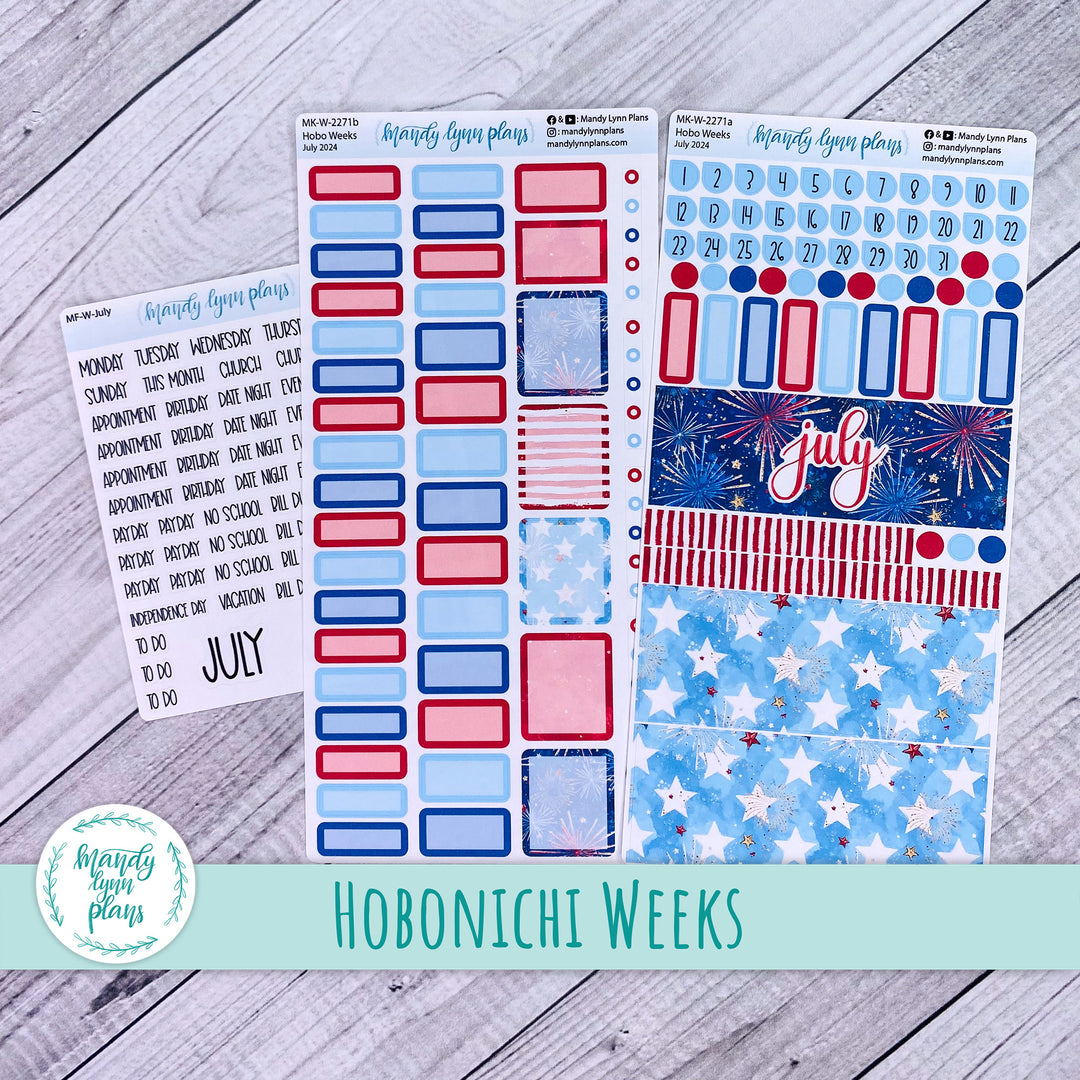 Hobonichi Weeks July 2024 Monthly Kit || Stars and Stripes || MK-W-2271