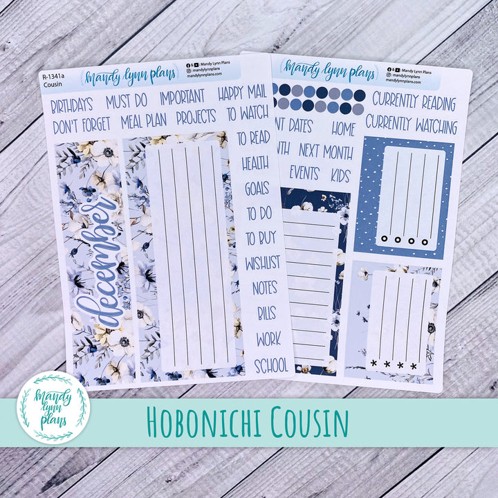 December Hobonichi Cousin Dashboard || Winter Blues || R-1341