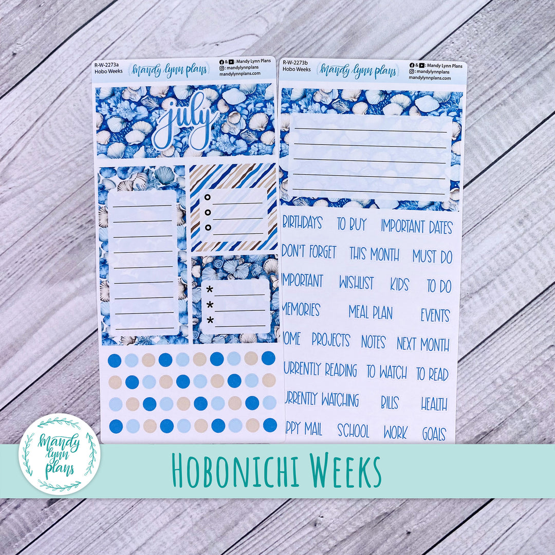 July Hobonichi Weeks Dashboard || Seashells || R-W-2273