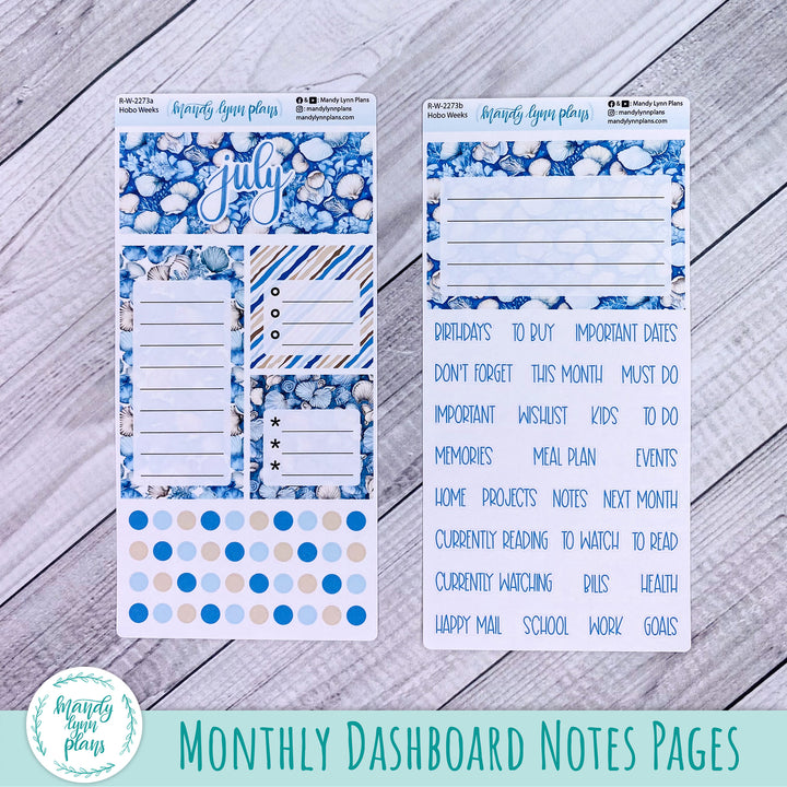 July Hobonichi Weeks Dashboard || Seashells || R-W-2273