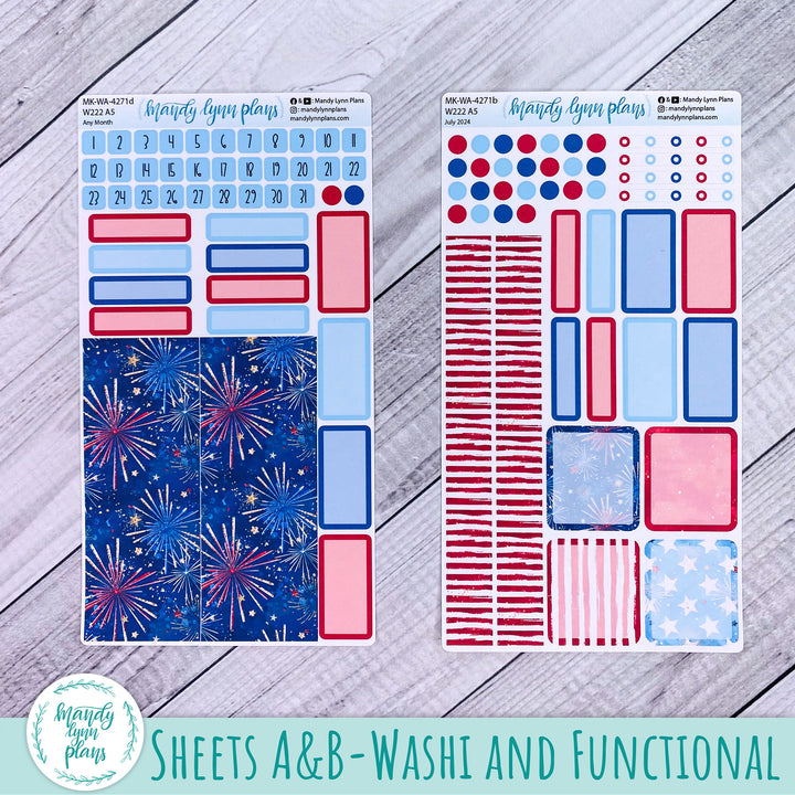 Any Month Hobonichi Weeks Monthly Kit || Stars and Stripes || MK-W-2271