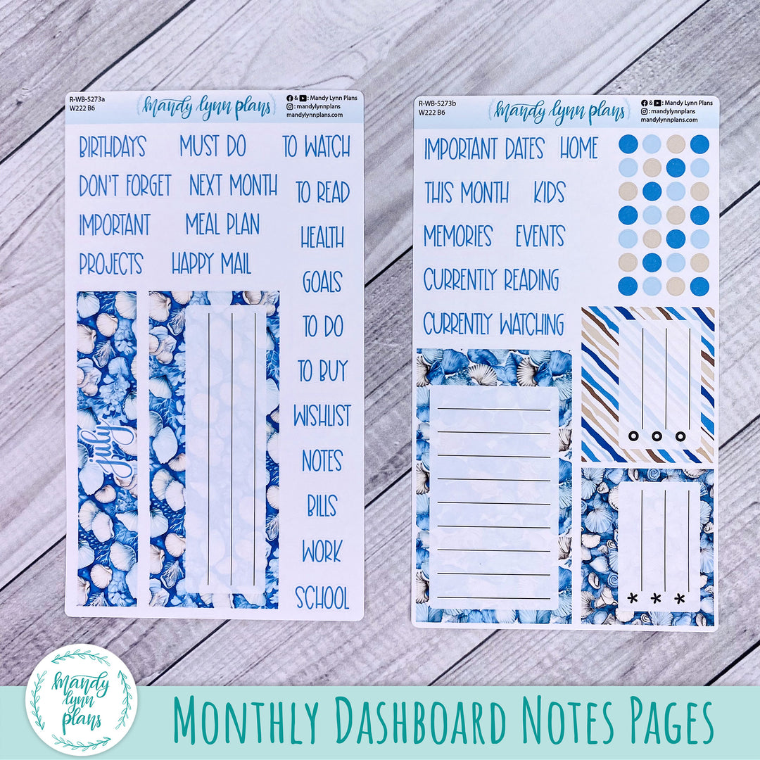 July Wonderland 222 Dashboard || Seashells || 273