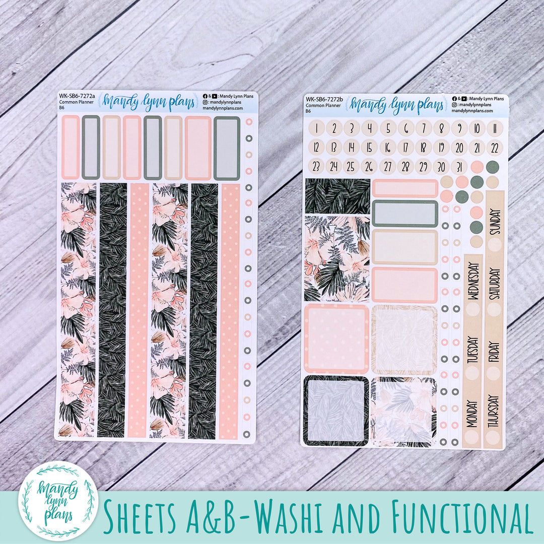 A5, B6, N1 & N2 Common Planner Weekly Kit || Hibiscus Blooms || 272