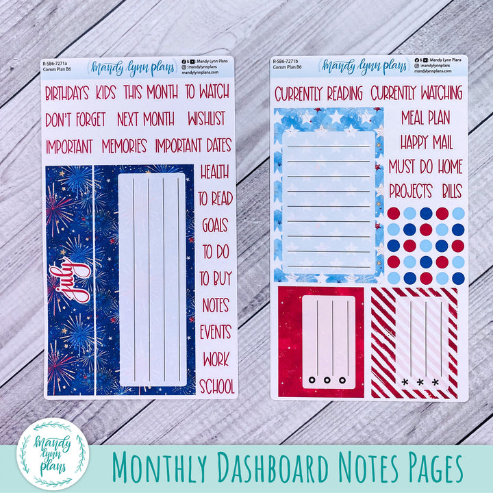 July Common Planner Dashboard || Stars and Stripes || 271