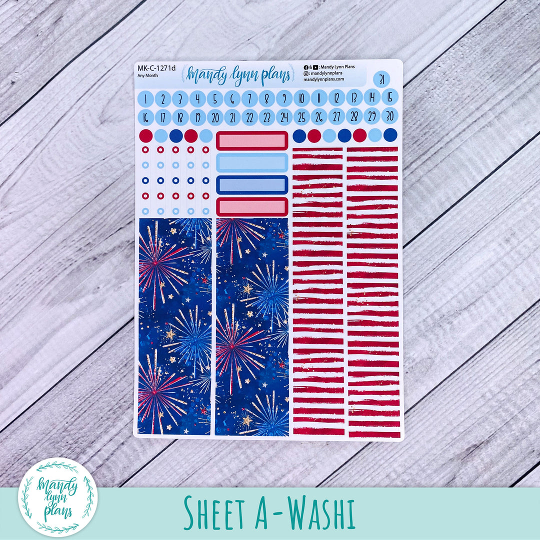 Any Month Hobonichi Cousin Monthly Kit || Stars and Stripes || MK-C-1271