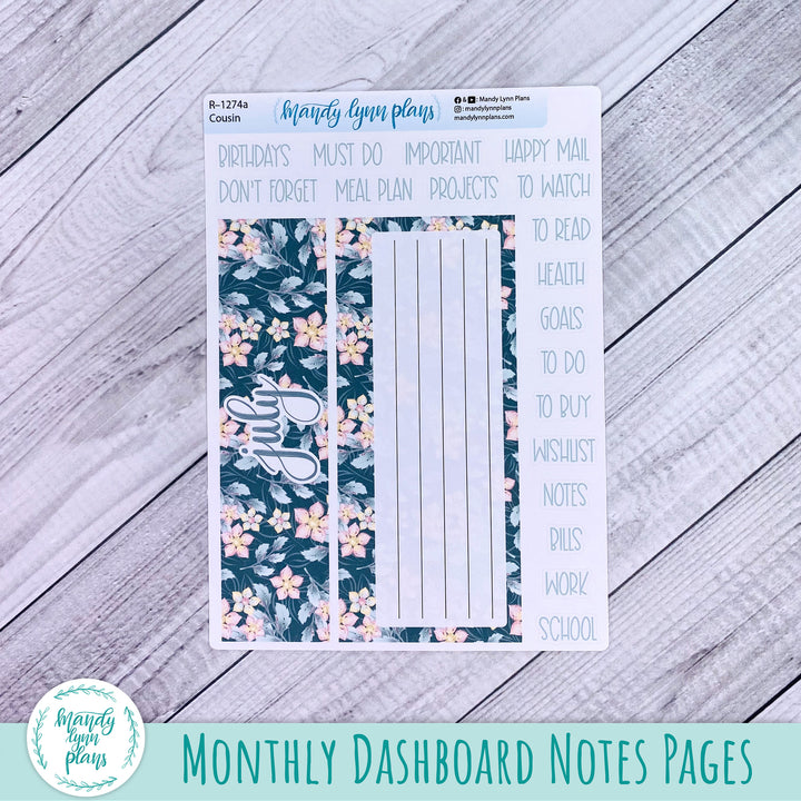 July Hobonichi Cousin Dashboard || Sunny Garden || R-1274