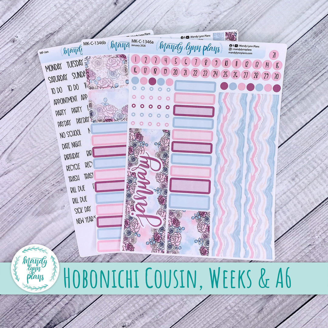 Monthly Kit || Hobonichi Cousin, Weeks, A6 || Pretty Pastels || 346