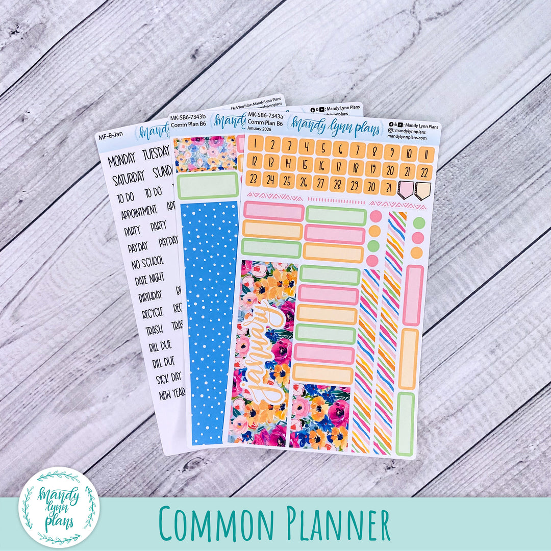 Monthly Kit || Sterling Ink A5, A5 Slim, B6, B6 Slim, N1, N2 Common Planner || Ranunculus || 343