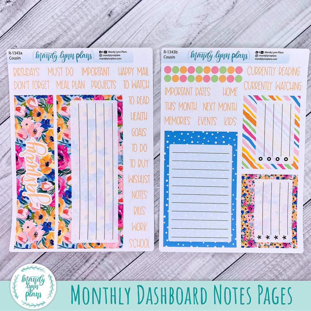 Dashboard Kit || Hobonichi, Common Planner, Wonderland 222, Plans by Just Scribble || Ranunculus || 343