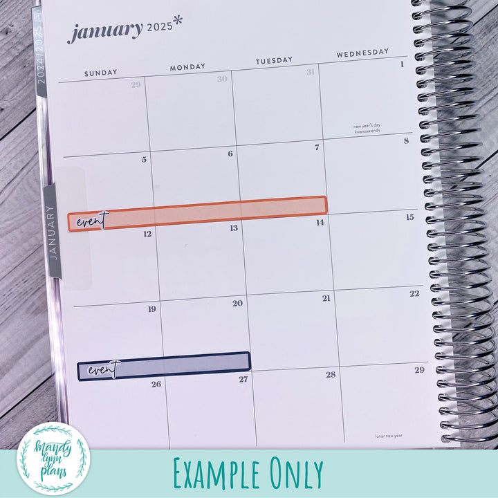 Multi-Day Labels || EC A5 and 7x9 Spiral Bound