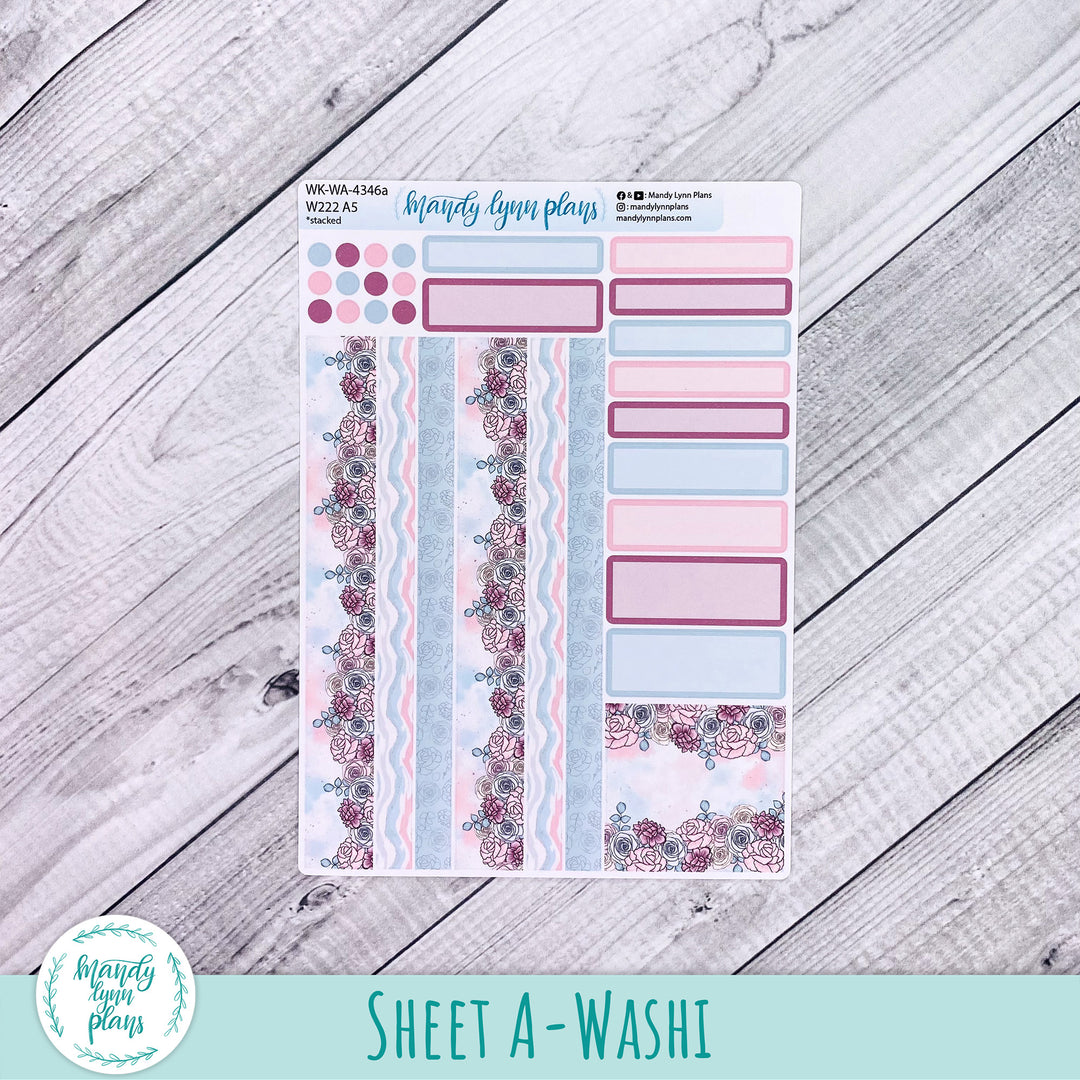 Weekly Kit || Wonderland 222 A5, B6, A6 || Stacked, Unstacked, Horizontal || Pretty Pastels || 346