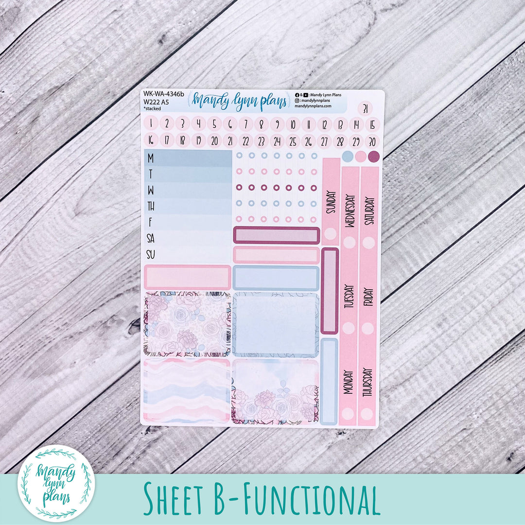 Weekly Kit || Wonderland 222 A5, B6, A6 || Stacked, Unstacked, Horizontal || Pretty Pastels || 346