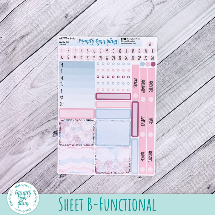 Weekly Kit || Wonderland 222 A5, B6, A6 || Stacked, Unstacked, Horizontal || Pretty Pastels || 346