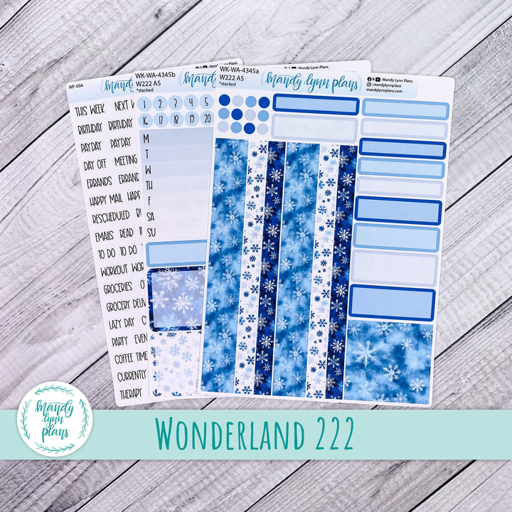 Weekly Kit || Wonderland 222 A5, B6, A6 || Stacked, Unstacked, Horizontal || Snowflakes || 345