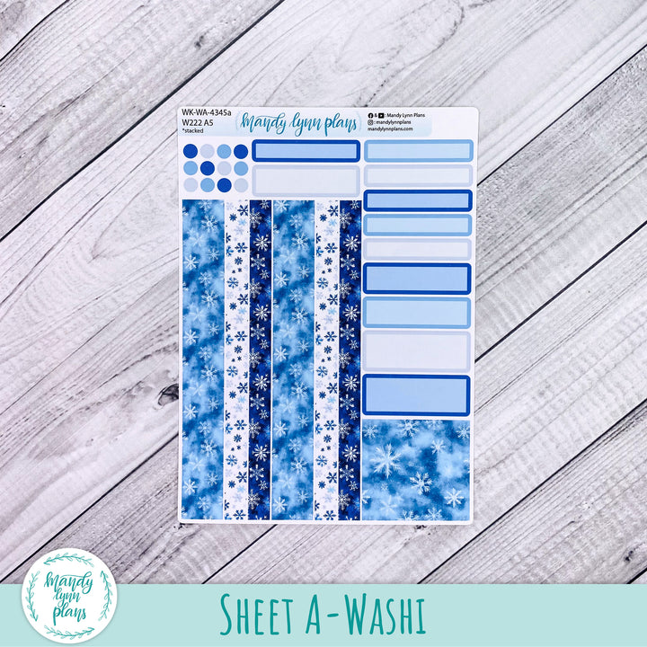 Weekly Kit || Wonderland 222 A5, B6, A6 || Stacked, Unstacked, Horizontal || Snowflakes || 345