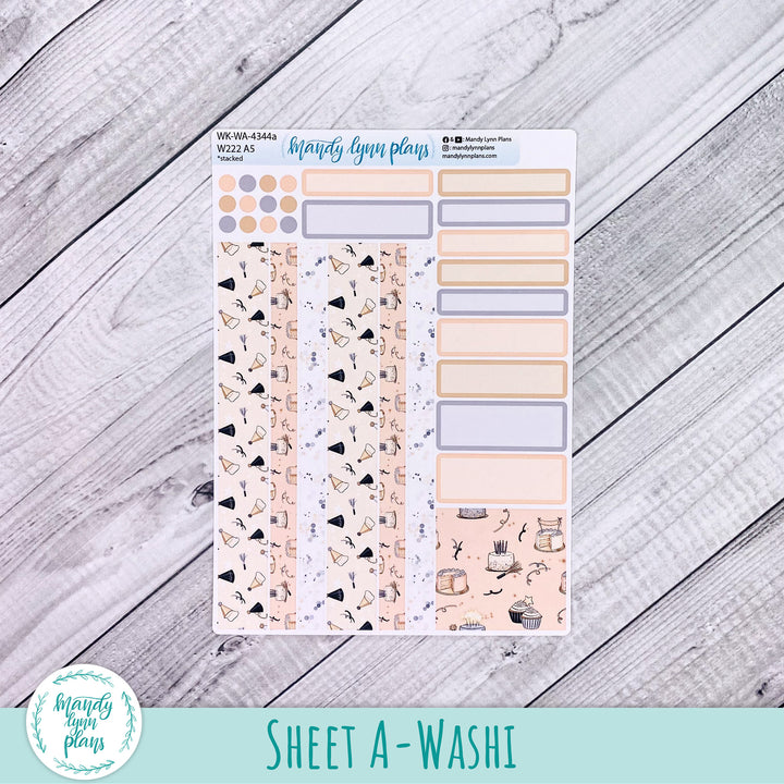 Weekly Kit || Wonderland 222 A5, B6, A6 || Stacked, Unstacked, Horizontal || Time to Party || 344