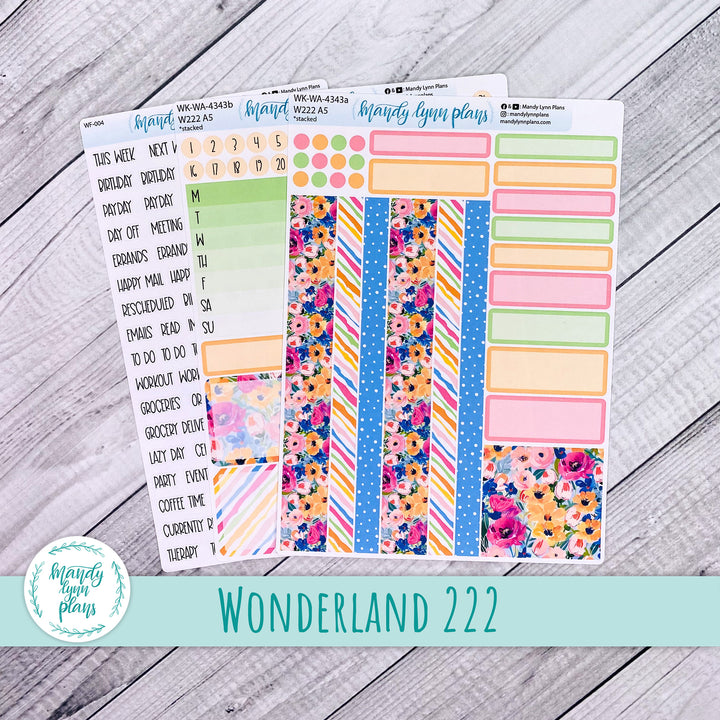 Weekly Kit || Wonderland 222 A5, B6, A6 || Stacked, Unstacked, Horizontal || Ranunculus || 343