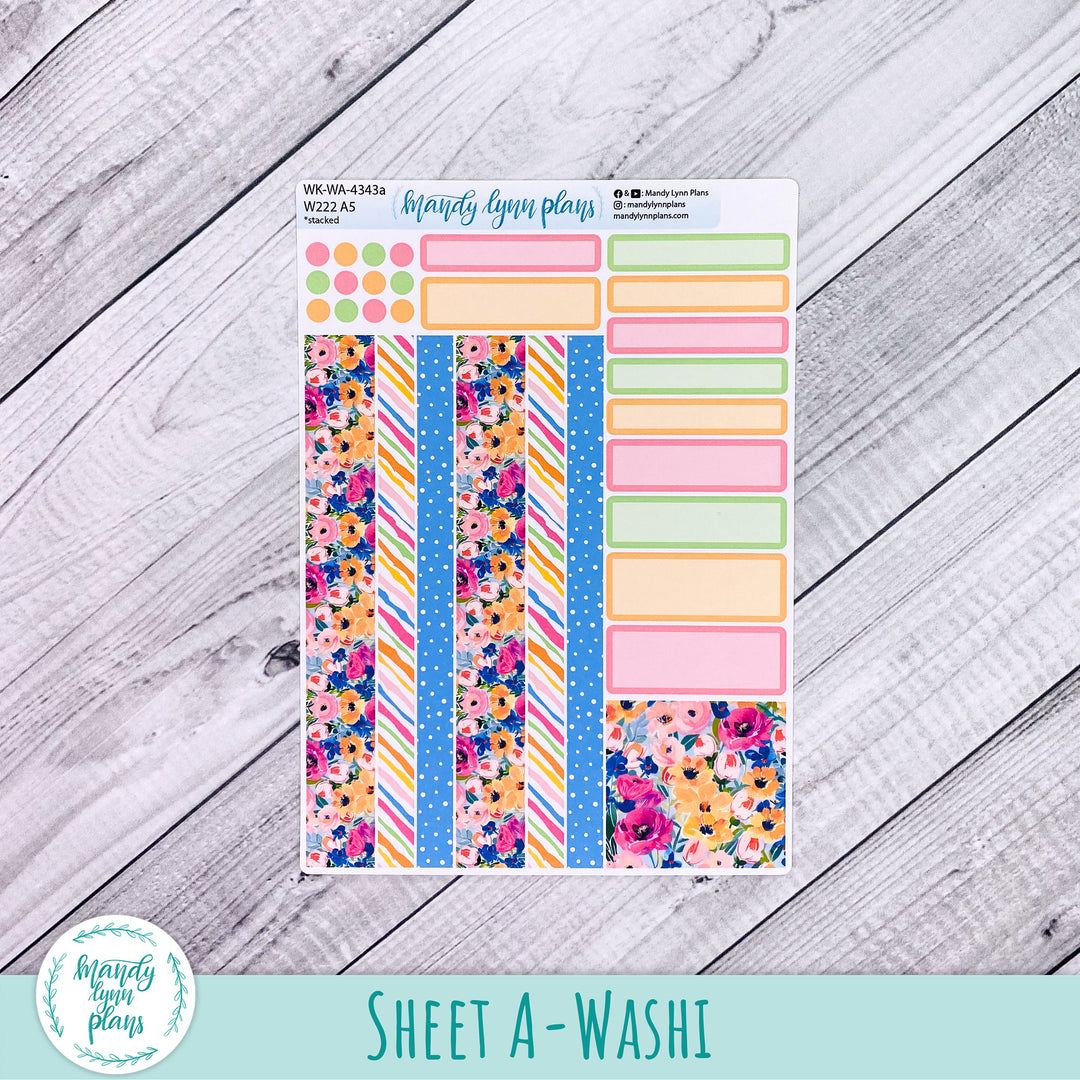 Weekly Kit || Wonderland 222 A5, B6, A6 || Stacked, Unstacked, Horizontal || Ranunculus || 343