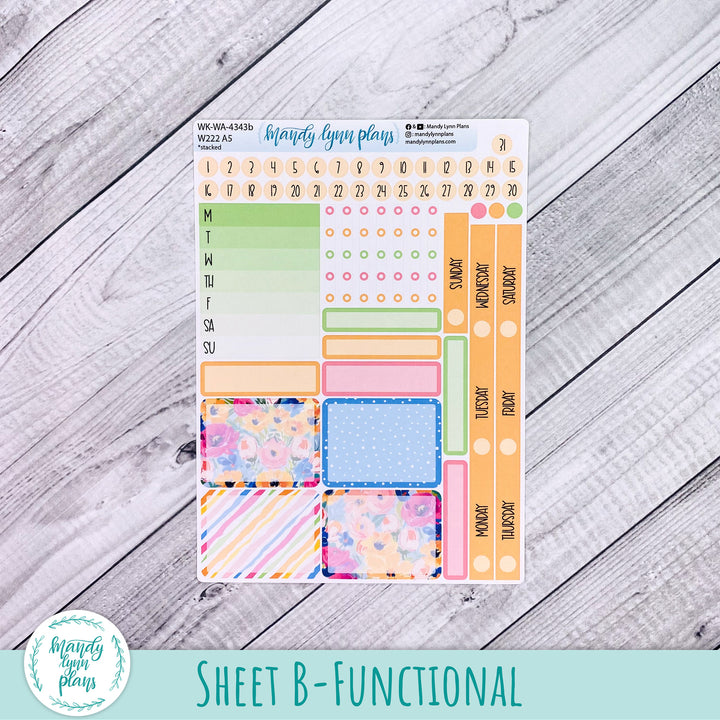 Weekly Kit || Wonderland 222 A5, B6, A6 || Stacked, Unstacked, Horizontal || Ranunculus || 343